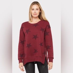 SUNDRY Oversized Star Zip Pullover - SIZE 0